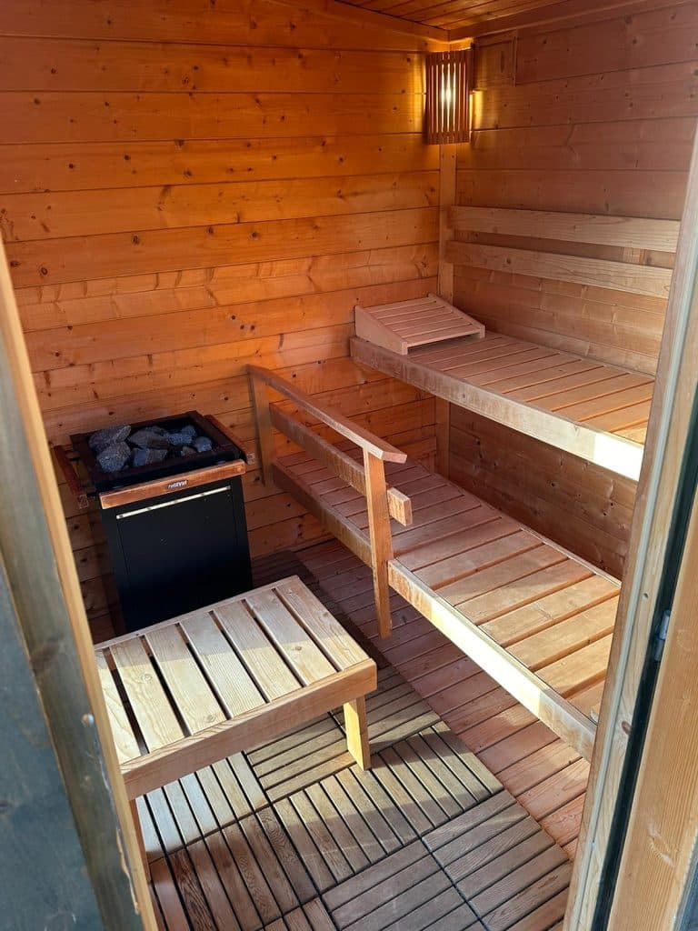 Private outdoor sauna