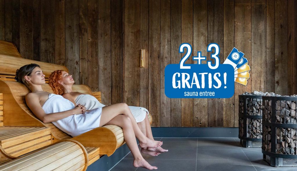 BLUE Jubileumactie: 2+3 gratis sauna entree
